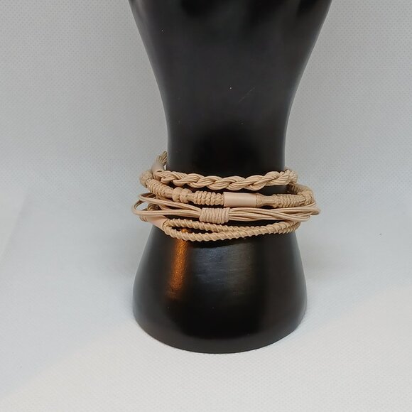NWOT Set of 4 Tan Adjustable Braided Cloth/String Bracelets Jewelry Acc #10 - Picture 4 of 11